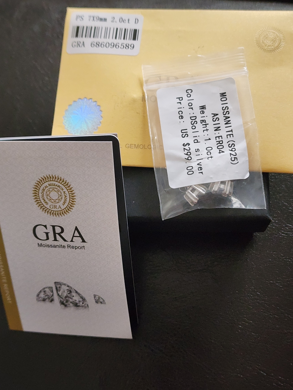 GRA Certified 2.0 CTW Moissanite Stud Earrings | 925 Sterling Silver | Brilliant - Picture 4 of 4